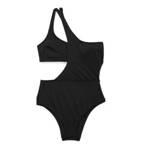 Adore Me One Piece Swimsuit Alaine Contour Black X-Large Bathing Suit Open Slits